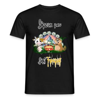 Vache et marmotte, j'peux pas j'ai fondue - T-shirt homme - noir - Devant - AI Model Male 178 light (178cm)