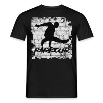 Parkour - Männer T-Shirt - Schwarz - Vorne - AI Model Male 178 light (178cm)