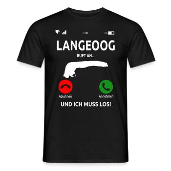 Langeoog Nordsee Ostfriesische Insel Geschenk - Männer T-Shirt - Schwarz - Vorne - AI Model Male 178 light (178cm)
