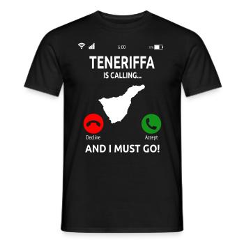Teneriffa Kanaren Kanarische Inseln Urlaub - Männer T-Shirt - Schwarz - Vorne - AI Model Male 178 light (178cm)