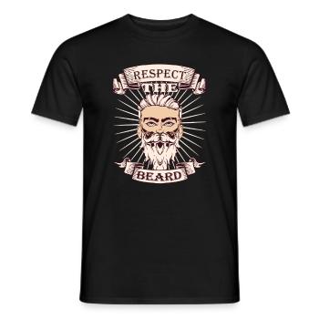 Respect the beard Shirt - Men's T-Shirt - black - Front - AI Model Male 178 light (178cm)