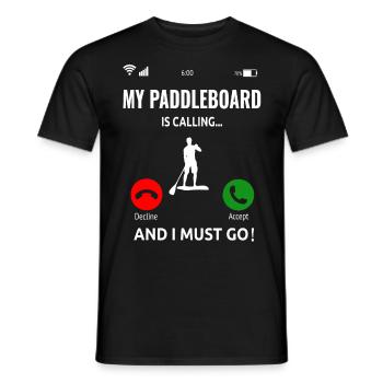 Stand Up Paddling Paddleboard Surfer Gift - Men's T-Shirt - black - Front - AI Model Male 178 light (178cm)