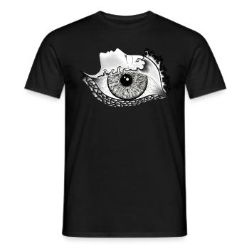Big eye, black, realistic - Men's T-Shirt - black - Front - AI Model Male 178 light (178cm)