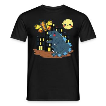 Le combat des monstres - T-shirt homme - noir - Devant - AI Model Male 178 light (178cm)