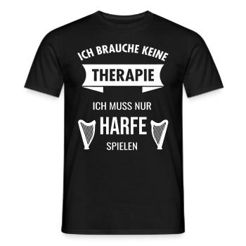 Harfenspieler Harfe Musik Saiteninstrument Idee - Männer T-Shirt - Schwarz - Vorne - AI Model Male 178 light (178cm)