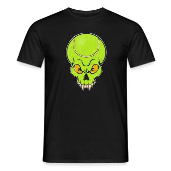 Tennis Tennis Ball Skull Tennis Player - Men's T-Shirt - black - Front - AI Model Male 178 light (178cm)