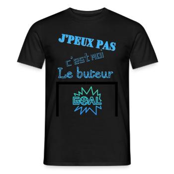 buteur fini - T-shirt homme - noir - Devant - AI Model Male 178 light (178cm)