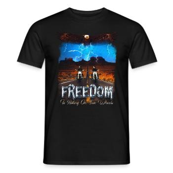 Moto Freedom Vintage Classic Biker - T-shirt homme - noir - Devant - AI Model Male 178 light (178cm)
