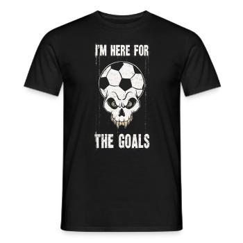 Je suis ici pour les buts du crâne de fan de football - T-shirt homme - noir - Devant - AI Model Male 178 light (178cm)
