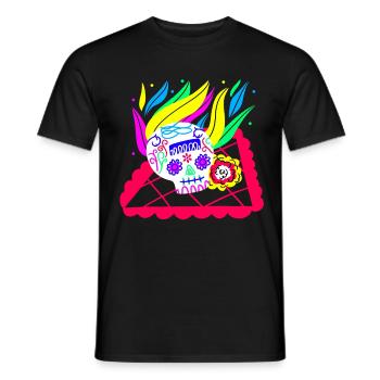 Mexikanischer Schädel - Männer T-Shirt - Schwarz - Vorne - AI Model Male 178 light (178cm)