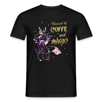 Coffee And Magic Wicca Goth Witch - Men's T-Shirt - black - Front - AI Model Male 178 light (178cm)
