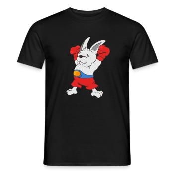 Boxing Hase Lustiger Boxer Cartoon Kampfsport - Männer T-Shirt - Schwarz - Vorne - AI Model Male 178 light (178cm)