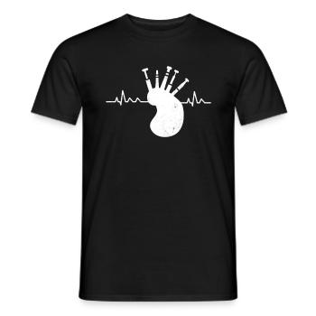 Bagpipe Heartbeat Bagpipe Scotland Pulse - T-shirt homme - noir - Devant - AI Model Male 178 light (178cm)