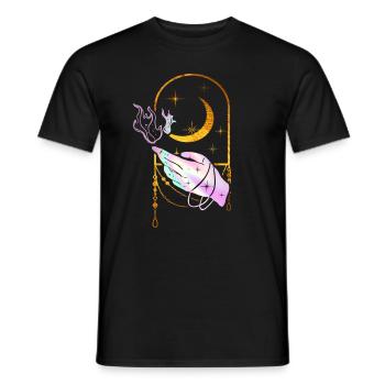 Esoterische Hand Magie Okkult Goth Wicca - Männer T-Shirt - Schwarz - Vorne - AI Model Male 178 light (178cm)