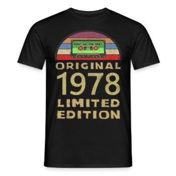 Anniversaire 1978 Vintage Cadeau d’anniversaire - T-shirt homme - noir - Devant - AI Model Male 178 light (178cm)