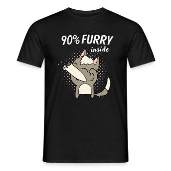 90% Furry Fursona Furries Fandom Fursuit - Männer T-Shirt - Schwarz - Vorne - AI Model Male 178 light (178cm)