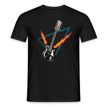 Guitare électrique Rock Guitariste Musicien - T-shirt homme - noir - Devant - AI Model Male 178 light (178cm)