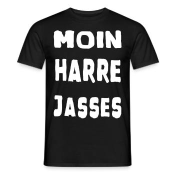Moin Harre Jasses - Plattdeutsch - Männer T-Shirt - Schwarz - Vorne - AI Model Male 178 light (178cm)