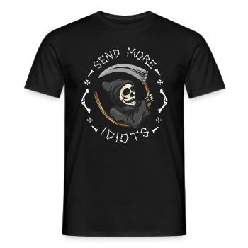 Grim Reaper Idiots Humour Ironie Dicton - T-shirt homme - noir - Devant - AI Model Male 178 light (178cm)