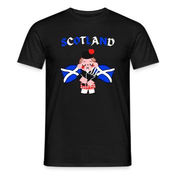 Ecosse Flag Joueur de cornemuse Ecossais - T-shirt homme - noir - Devant - AI Model Male 178 light (178cm)