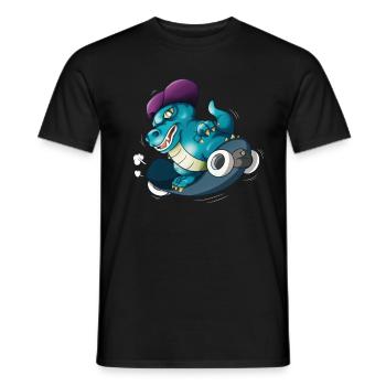 Skater T-Rex Cool Dinosaur Skateboard Skater - Men's T-Shirt - black - Front - AI Model Male 178 light (178cm)