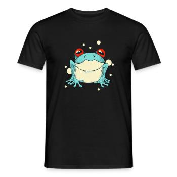 Trippy Frog Cottagecore Aesthetics Funny Amphibian - Men's T-Shirt - black - Front - AI Model Male 178 light (178cm)