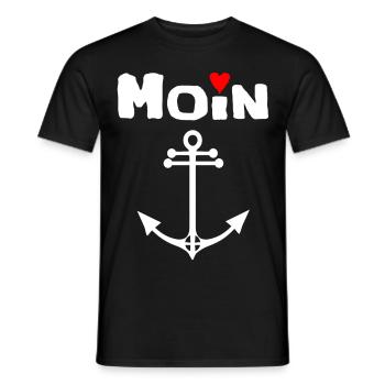 Côte Mer Accueil Ancre Moin Idées cadeaux Mer du Nord - T-shirt homme - noir - Devant - AI Model Male 178 light (178cm)