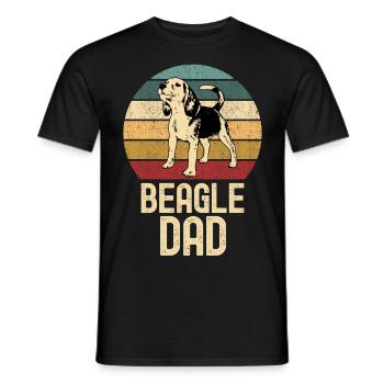 Beagle Papa Dog cute Beagle retro vintage - Men's T-Shirt - black - Front - AI Model Male 178 light (178cm)