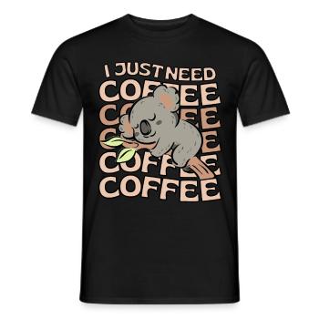 Koala Kaffee Koala Cafe - Männer T-Shirt - Schwarz - Vorne - AI Model Male 178 light (178cm)