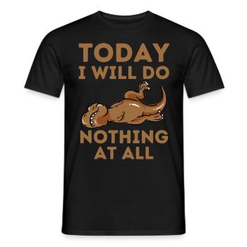 Tired Lazy Dinosaur Funny Saying - Men's T-Shirt - black - Front - AI Model Male 178 light (178cm)