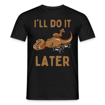 Fauler Dinosaurier lustiger Spruch Sport Fitness - Männer T-Shirt - Schwarz - Vorne - AI Model Male 178 light (178cm)