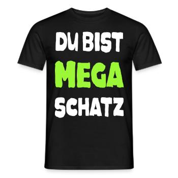 Mega Schatz Liebling Pärchen Liebe Spruch - Männer T-Shirt - Schwarz - Vorne - AI Model Male 178 light (178cm)