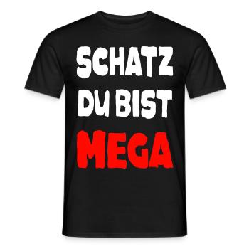Mega Schatz Spruch - Männer T-Shirt - Schwarz - Vorne - AI Model Male 178 light (178cm)