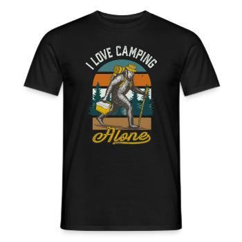 Ich Liebe Camping Solo Camper Bigfoot Sasquatch - Männer T-Shirt - Schwarz - Vorne - AI Model Male 178 light (178cm)