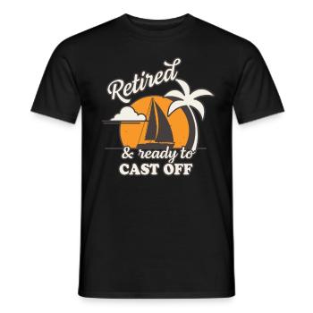 Sailboat Pensioner Sailing Retro Vintage - Men's T-Shirt - black - Front - AI Model Male 178 light (178cm)