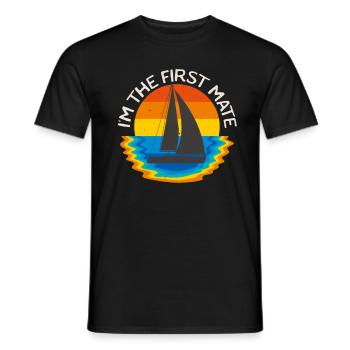 First Maat Sailboat Sailing Sailors Retro Vintage - Men's T-Shirt - black - Front - AI Model Male 178 light (178cm)