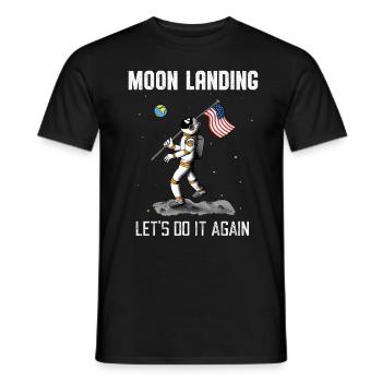 Mondlandung Wiederholden Astronaut Weltall Mond - Männer T-Shirt - Schwarz - Vorne - AI Model Male 178 light (178cm)