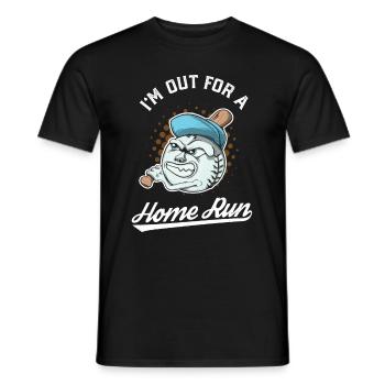 Baseball Mascot Home Run - Men's T-Shirt - black - Front - AI Model Male 178 light (178cm)