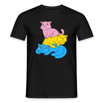 Pansexuality Flag Cats Pan Pride Color - Men's T-Shirt - black - Front - AI Model Male 178 light (178cm)