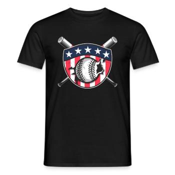 Baseballspieler Badge USA Baseball Team - Männer T-Shirt - Schwarz - Vorne - AI Model Male 178 light (178cm)