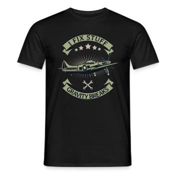 Mécanicien d’avion Mécanicien d’aéronefs rétro - T-shirt homme - noir - Devant - AI Model Male 178 light (178cm)