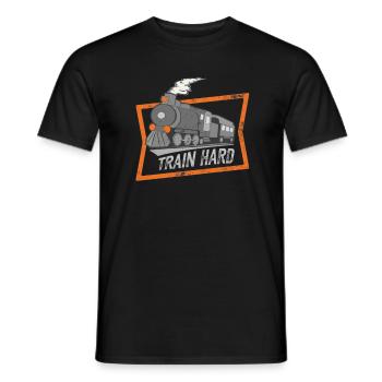 Locomotive à vapeur locomotive à vapeur passionné de chemin de fer amoureux - T-shirt homme - noir - Devant - AI Model Male 178 light (178cm)