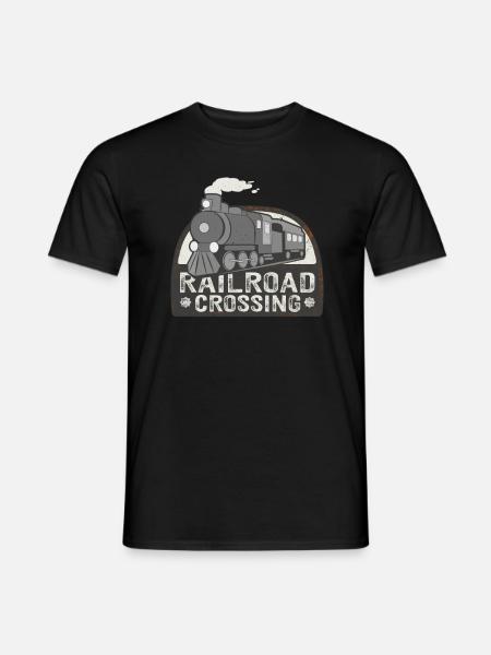 Eisenbahn Kreuzung Eisenbahnliebhaber Lokomotive - Männer T-Shirt - Schwarz