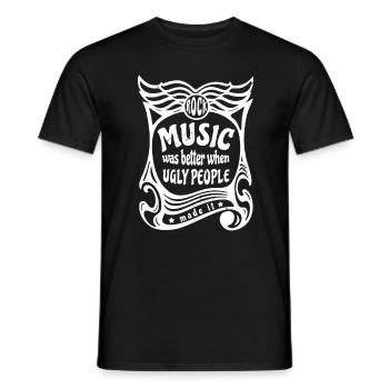 Rock music used to be better funny saying - Men's T-Shirt - black - Front - AI Model Male 178 light (178cm)
