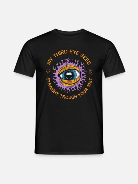Troisième Œil Ésotérique Occulte Humour Spirituel - T-shirt homme - noir
