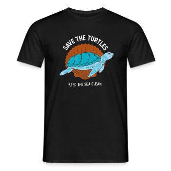Sauver l’écologie des tortues marines - T-shirt homme - noir - Devant - AI Model Male 178 light (178cm)