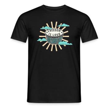 Bongo drum freedom is loud music lover - Men's T-Shirt - black - Front - AI Model Male 178 light (178cm)