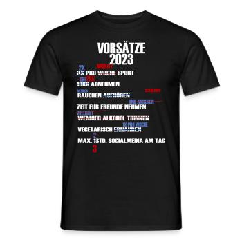 2023 Vorsätze Neujahr Silvester - Männer T-Shirt - Schwarz - Vorne - AI Model Male 178 light (178cm)