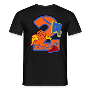 Basketball 2nd Birthday Party Numéro 2 - 2 ans - T-shirt homme - noir - Devant - AI Model Male 178 light (178cm)