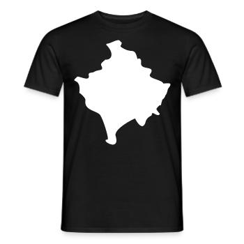 Drapeau de la carte du Kosovo - T-shirt homme - noir - Devant - AI Model Male 178 light (178cm)